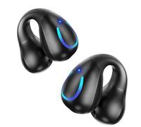 Auriculares de conducción ósea de oreja abierta, Bluetooth 5.3, inalámbricos, con clip, con pantalla digital, estuche de carga, 60 horas de reproducción, auriculares deportivos, micrófono integrado