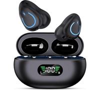 Auriculares de conducción ósea de oreja abierta, Bluetooth, ligeros, con clip, cómodos, con pantalla digital, estuche de carga, auriculares deportivos, micrófono integrado, impermeables, para correr