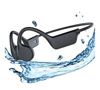 Auriculares de Conducción ósea Impermeable IPX8 para Natación, Cascos Inalambricos Bluetooth 5.3 de Oreja Abierta, 32GB Reproductor de MP3 Auricular, Auriculares Deportivos para Nadar Correr Black