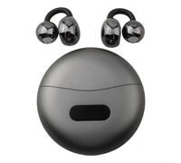 Auriculares de conducción ósea verdaderamente inalámbricos con calidad de sonido 9D y control táctil inteligente para deportes, correr, ciclismo, gimnasio, entrenamiento, llamadas manos libres (negro)