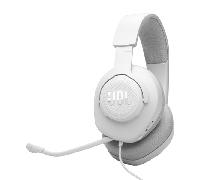 JBL Quantum 100M2 cascos circumaurales para gaming, JBL QuantumSOUND Signature, cable de audio de 3.5 mm, compatibles con múltiples plataformas, micrófono desmontable, función de silencio, blanco