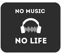 Auriculares De DJ Geniales con Latidos del Corazón Sin Música Ni Vida Mousepad Antideslizante Mouse Pad Agradable Alfombrilla De Ratón para Oficina Pc Hogar 25X30Cm