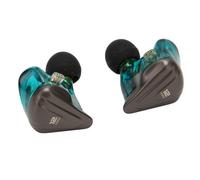 Auriculares de Metal HiFi Cableados, 5ba 1dd Tecnología Híbrida Auriculares Aislando 6 Controlador para Músico (Estándar Cian)