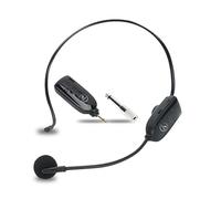 Auriculares de micrófono inalámbrico dual de 2.4G, micrófono inalámbrico UHF y micrófono de mano 2 en 1, rango de 165 pies, conectores de 3.5 mm y 6.35 mm, ideal para enseñanza, fitness, yoga, sistema