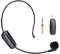 Auriculares de micrófono inalámbricos, auriculares inalámbricos y mano 2 en 1, amplificador de voz de rango de 165 pies, altavoces de escenario, sistema PA, adecuado para profesores, guía LUMEIRA