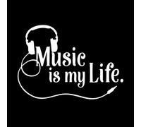 Auriculares de música La música es mi vida Rock Pop Música Amantes Concierto Pegatinas de tallado fino 68x96.7cm Varios tamaños Blanco
