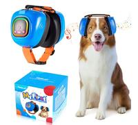 Auriculares de música para perros, alivia la ansiedad, aumenta la felicidad de los perros, orejeras de música para perros, protección contra el ruido para fuegos artificiales y truenos al vacío (azul,