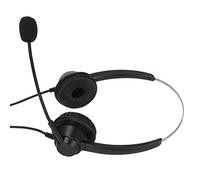 Auriculares de Negocios con Cable, Cómodos Auriculares Binaurales con Reducción de Ruido para Centro de Llamadas para Oficina en Casa, Color Negro
