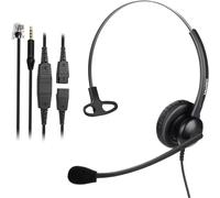 Auriculares de oficina con conector RJ9 para teléfono Cisco, auriculares telefónicos binaurales con micrófono con cancelación de ruido para
