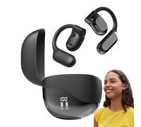 Auriculares de oído abierto-auricular de gestión de huesos open-R con pantalla LED | Llamadas claras, reducción de ruido, auriculares de gestión de huesos para auriculares para teléfonos inteligentes