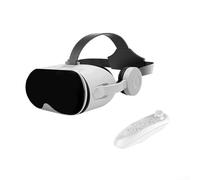 Auriculares de realidad virtual con auriculares integrados, gafas de realidad virtual 3D para iOS para teléfonos Android, 110° FOV, controlador de juego (blanco)