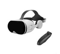 Auriculares de realidad virtual con auriculares integrados, gafas VR 3D para iOS para teléfonos Android, 110° FOV, controlador de juego (negro)