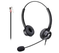 Auriculares de teléfono RJ9 con micrófono cancelación de ruido, auriculares de teléfono de oficina binaurales funcionan para Polycom VVX411 VVX410 VVX400 VVX500 VVX310 VVX311 VVX350 VVX250 VVX201 VVX101 Teléfonteléfonos de línea fija