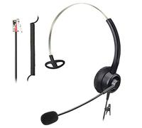 Auriculares de teléfono RJ9 con micrófono con cancelación de ruido, auriculares de oficina con cable compatibles con Yealink T27G T29G T40G T41P T41S T42S T46S T48S T53W T55A Avaya 9608 9611 9630 J169 J179