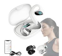 Auriculares de traducción AI en Tiempo Real, traductor Bluetooth de oído Abierto con transcripción de reuniones for más de 150 Idiomas, Cuenta con Pantalla LED HD(White)