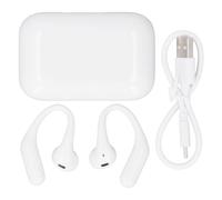 Auriculares de traducción por IA, auriculares traductores de idiomas en tiempo real, dispositivo inteligente de traducción de oído abierto con sonido HD y batería de larga duración (Blanca)