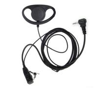 Auriculares de un solo lado con cable | Auricular tipo D de un solo agujero de 2,5 mm con botón de micrófono integrado, para interpretación simultánea, sistema de conferencias y guía turística