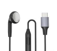 Auriculares de una sola cara con conector de audio de 3,5 mm y micrófono integrado para captura de voz clara y soporte de reproducción de audio (conector tipo C)