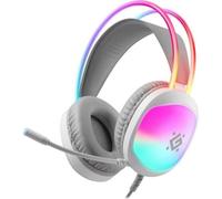 Auriculares Defender Eclipse RGB inalámbricos USB para gaming con aislamiento cerrado blancos