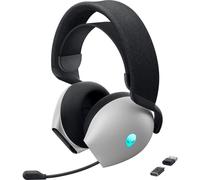Auriculares Dell Alienware AW725H inalámbricos Bluetooth y RF para gaming con cancelación de ruido, micrófono retráctil y RGB, negro y blanco
