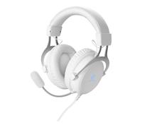Auriculares Deltaco Gaming GAM-030-W con cable USB y jack, Gaming, micrófono flexible, RGB, blancos