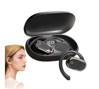Auriculares deportivos - Auriculares de entrenamiento inalámbricos, impermeables, ajuste sobre la oreja, cuerpo compacto de 10 x 6 x 3 cm, base tipo C de 200 mAh y auriculares de 30 mAh, equipo de
