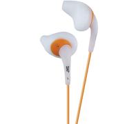 Auriculares deportivos Gumy a prueba de sudor con ajuste cmodo y seguro Nozzel blanco y naranja JVC con cordn largo de color HA-EN10W