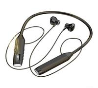 Auriculares deportivos inalámbricos con banda para el cuello 5.3 con pantalla LED de 500 horas de reproducción, a prueba de sudor, magnéticos, pausa automática para gimnasio (BT-107 negro)