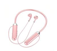 Auriculares deportivos inalámbricos para el cuello, cancelación activa de ruido de sonido HIFI para pantalla digital inteligente, compatible con Vivo, Xiaomi, Oppo y Huawei (rosa)