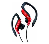 Auriculares Deportivos JVC HA-EB75-RN-U. Auriculares con Gancho Regulable. Ajuste 5 Posiciones, Resistente a Salpicaduras, Sonido Potente con Graves, Cable 1,2m Compatible con Smartphone. Color Rojo