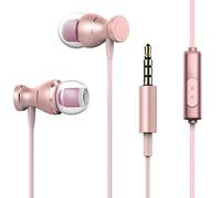 Auriculares Deportivos Tooth Auriculares con con micrófono en la Oreja Auriculares Subwoofer Juego de Metal Auriculares para computadora móvil MP3 Mini Auriculares (Rose Gold, One Size)