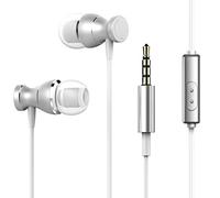 Auriculares Deportivos Tooth Auriculares con con micrófono en la Oreja Auriculares Subwoofer Juego de Metal Auriculares para computadora móvil MP3 Mini Auriculares (Silver, One Size)