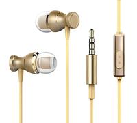 Auriculares Deportivos Tooth Auriculares con con micrófono en la Oreja Auriculares Subwoofer Juego de Metal Auriculares para computadora móvil MP3 Mini Auriculares (Gold, One Size)