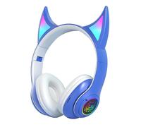 Auriculares Devil Cat Ear - Sonido Inalámbrico Over-ear, RGB Colorido | Auriculares Para Juegos Inalámbricos, Auriculares Para Estudiantes, Para Lecciones, Juegos, Escuchar Música, Streaming, Trabajo