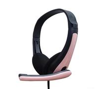 Auriculares dobles sobre la oreja con micrófono para consola de juegos y computadora de escritorio, color negro, ABS robusto, construcción de aislamiento de ruido, ajuste de chat de voz claro, diseño