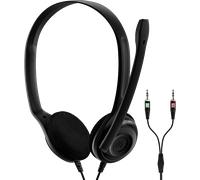 EPOS PC 3 CHAT - Auriculares para el ordenador, Dos jacks plug-and-play de 3.5 mm, color Negro