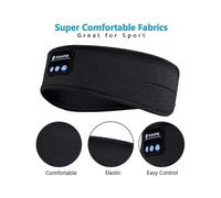 Auriculares estéreo inalámbricos compatibles para correr, dormir y escuchar música, color negro.