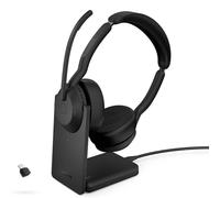 Auriculares estéreo Jabra Evolve2 55, Bluetooth, Link380a, MS, soporte de car...
