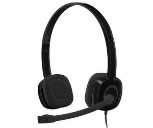 Auriculares estéreo Logitech H151, con cable, toma de 3,5 mm, Mando a distancia en línea, negro