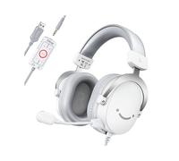 Auriculares FIFINE (BLANCOS) Jack de 3,5 mm y USB con sonido envolvente 7.1 y control de volumen.