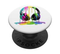 Auriculares Fluido Colorido Pintura Abstracto Música PopSockets PopGrip Adhesivo