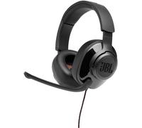 JBL Quantum 200 Auriculares para gamers con sonido QuantumSOUND y micrófono, con un diseño llamativo, compatible con múltiples plataformas, en negro