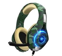 Auriculares Gaming con Micrófono, Cascos Gaming con Nivel de Sonido Envolvente Rico, Orejeras Proteicas y Micrófono Omnidireccional, Color Camuflaje, para Ps4 Ps5 PC Xboxone Switch