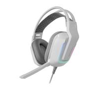 Mars Gaming MH-STRIKE, Auriculares Gaming FRGB Rainbow, Diseño Ergonómico, Drivers Neodimio 50mm, Micrófono Plegable, Controles Integrados, Almohadillas Air, Diadema Ajustable, Multiplataforma, Blanco