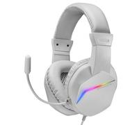 Mars Gaming MH122, Cascos Gaming FRGB Over Ear con Micrófono, Sonido HiFi, Cancelación de Sonido, Ultraligeros, PS4 PS5 Xbox Switch Switch 2 Tablet Windows Mac, Blanco