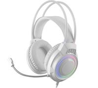 Mars Gaming MH124, Auriculares Gaming FRGB Rainbow, Diseño Ergonómico, Micrófono Flexible, Control de Volumen, Cascos Gaming, Windows, Linux, Mac, PS4, PS5, Xbox One, Xbox Series X|S, Switch, Blanco