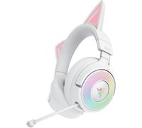 Razer Kraken Kitty V3 Pro - Auriculares inalámbricos RGB Kitty para Juegos - Orejas de Gato reactivas para Streaming - Diafragma 40mm - Hyperspeed Wireless y Bluetooth - THX Spatial Audio | Blanco