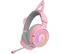Razer Kraken Kitty V3 Pro - Auriculares inalámbricos RGB Kitty para Juegos - Orejas de Gato reactivas para Streaming - Diafragma 40mm - Hyperspeed Wireless y Bluetooth - THX Spatial Audio | Quartz