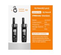 (Auriculares grises (PMR)) Paquete de 2 mini walkie-talkies, radio bidireccional portátil con auriculares