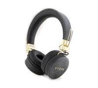 CG Mobile Guess - Auriculares inalámbricos (4G, Piel sintética, con Logotipo de Metal), Color Negro